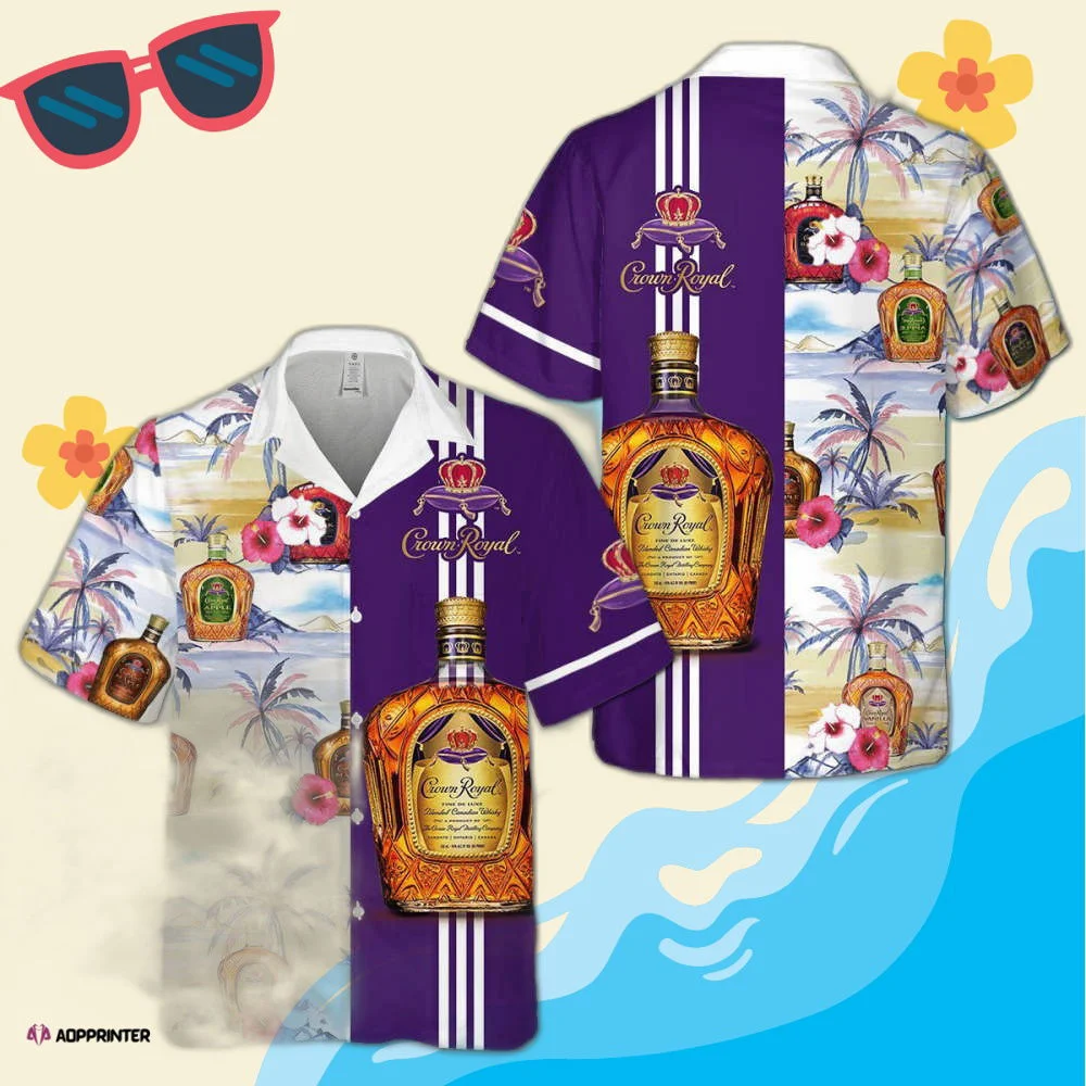Crown Royal Collection Hibicus Palm Tree Hawaiian Shirt HW0601