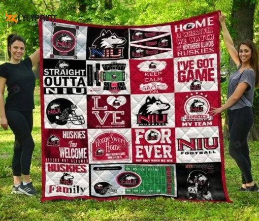 Northern Illinois Huskies Quilt Blanket For Fans Home Decor Gift , Soft Quilt, King Size, All Season Cozy Quilt QB0901