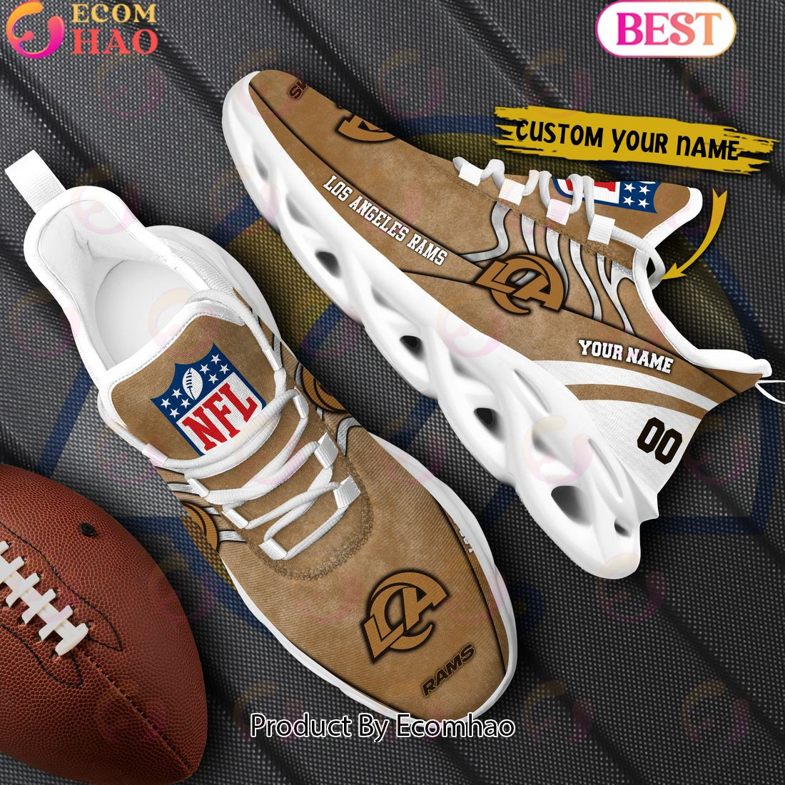 Custom Name Los Angeles Rams X Salute to Service For Veterans Day Celebration Max Soul Shoes  Unisex sneakers MS0601