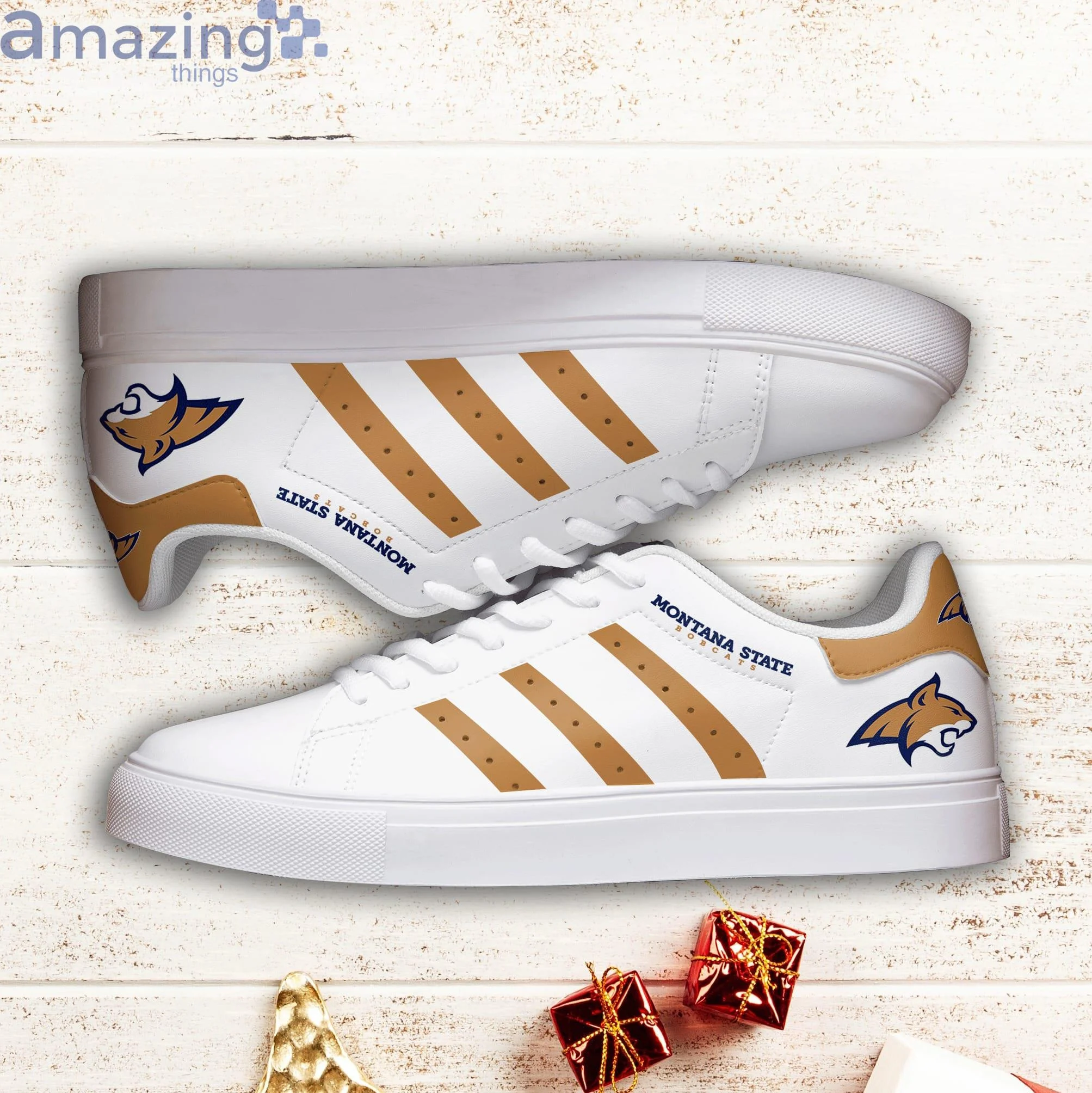 NCAA Montana State Bobcats White Stan Smith Shoes , Trendy Style Sneakers ST0801