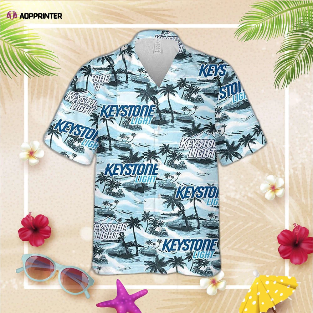 Keystone Light Hawaiian Sea Island Pattern Hawaiian Shirt, Gift For Men Women HW0601