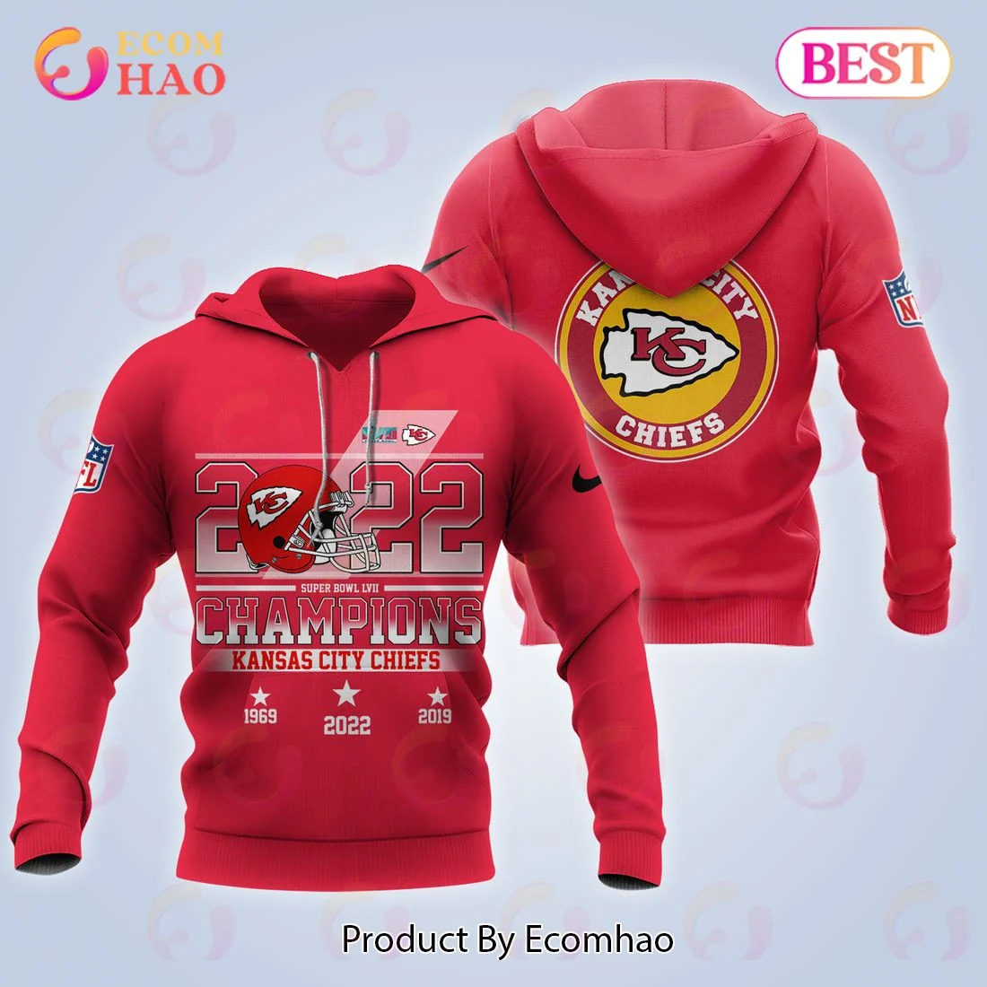 2023 Kansas City Chiefs Super Bowl Championship Apparel Red 3D Hoodie, Zip Hoodie, Man - Women, Warm, Premium Quality HZ0501