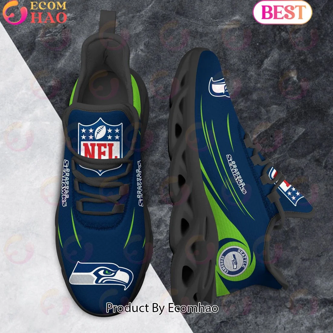Seattle Seahawks Clunky Sneakers Max Soul Shoes  Unisex sneakers MS0601