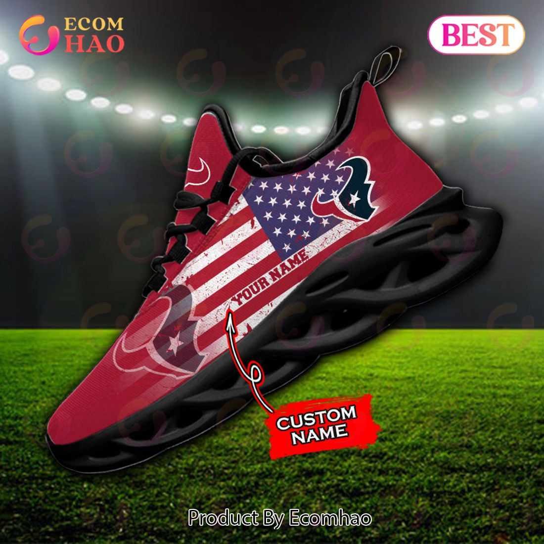 Custom Name - Houston Texans - Max Soul Shoes  Unisex sneakers MS0601