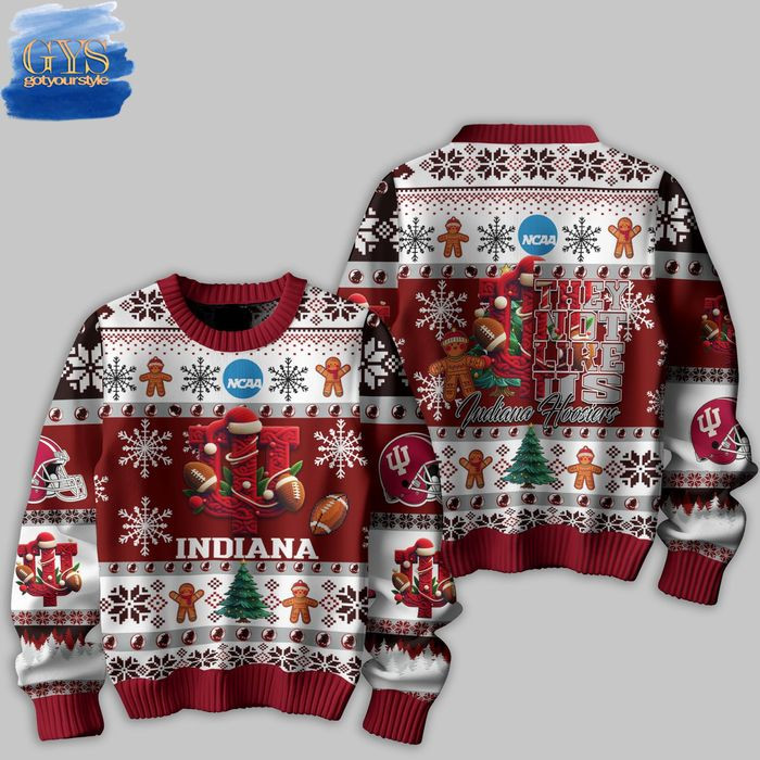 Indiana Hoosiers They Not Like Us Ugly Christmas Sweater , Cozy Soft Unisex Pullover SW0601