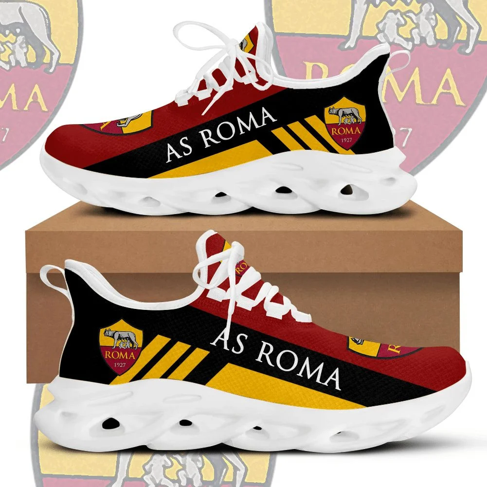 Custom AS Roma Red Black Yellow Stripes Max Soul Shoes Men Women MS0601