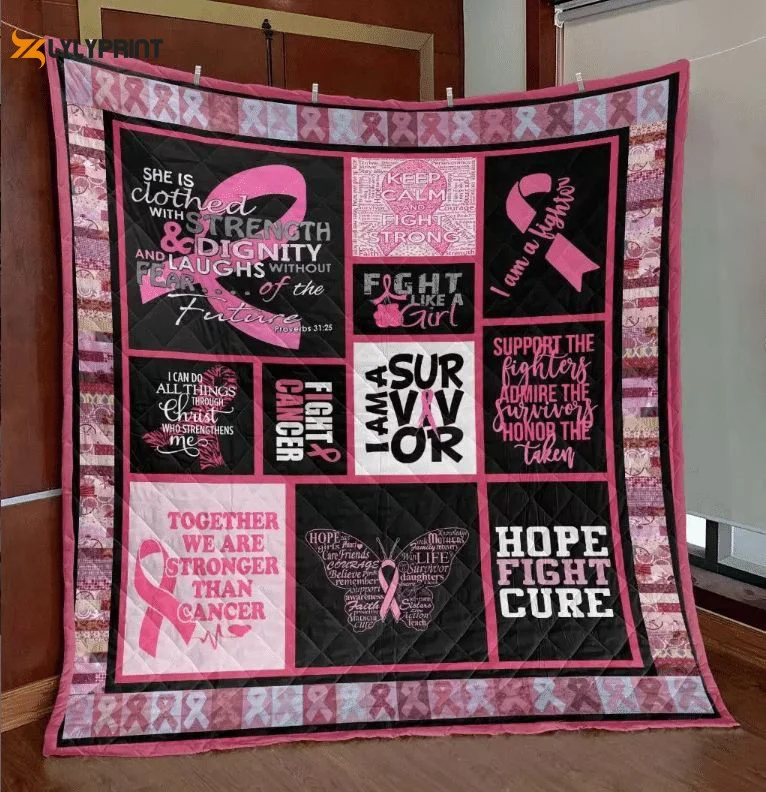 Breast Cancer 3 Quilt Blanket For Fans Home Decor Gift , Soft Quilt, King Size, All Season Cozy Quilt QB0901