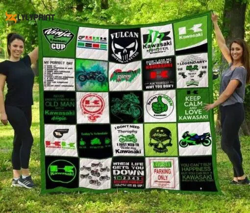 Kawasaki Quilt Blanket For Fans Home Decor Gift , Soft Quilt, King Size, All Season Cozy Quilt QB0901