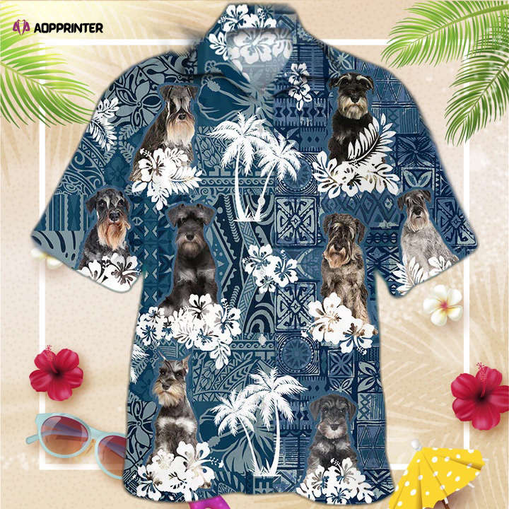 Schnauzer Hawaiian Shirt, Hawaii Shirt vintage Floral Dog, For Men And Women HW0601