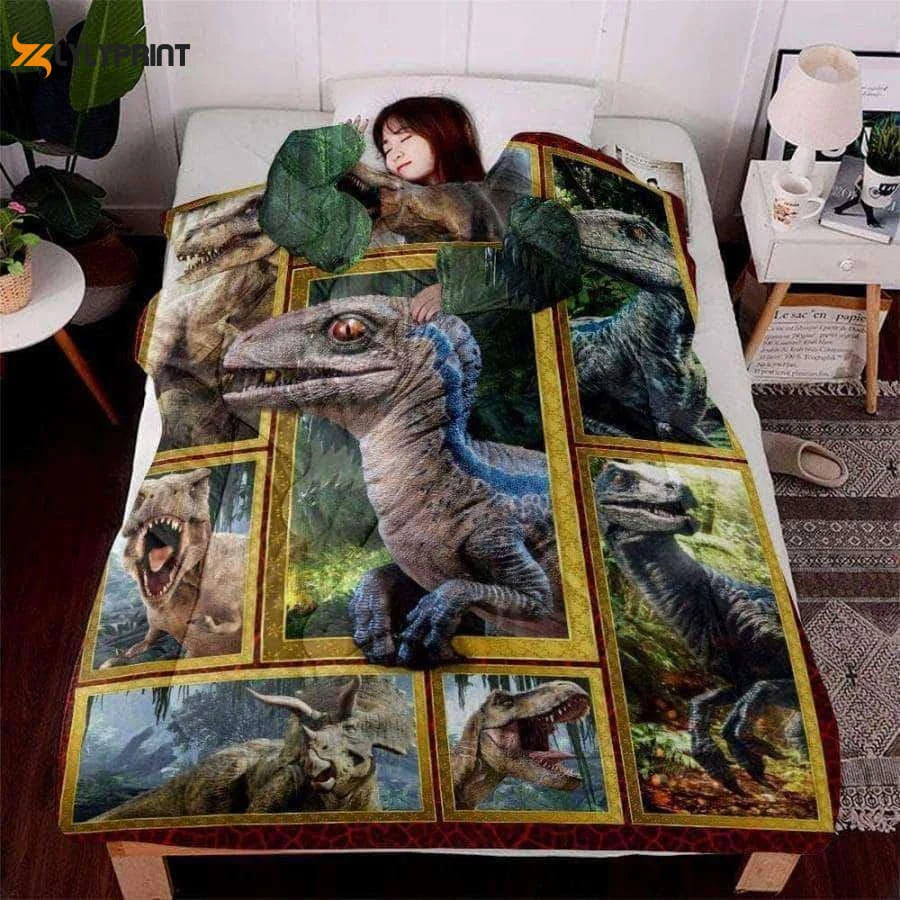Dinosaur Lazy Awesome 3D Customized Quilt , Soft Quilt, King Size, All Season Cozy Quilt QB0901