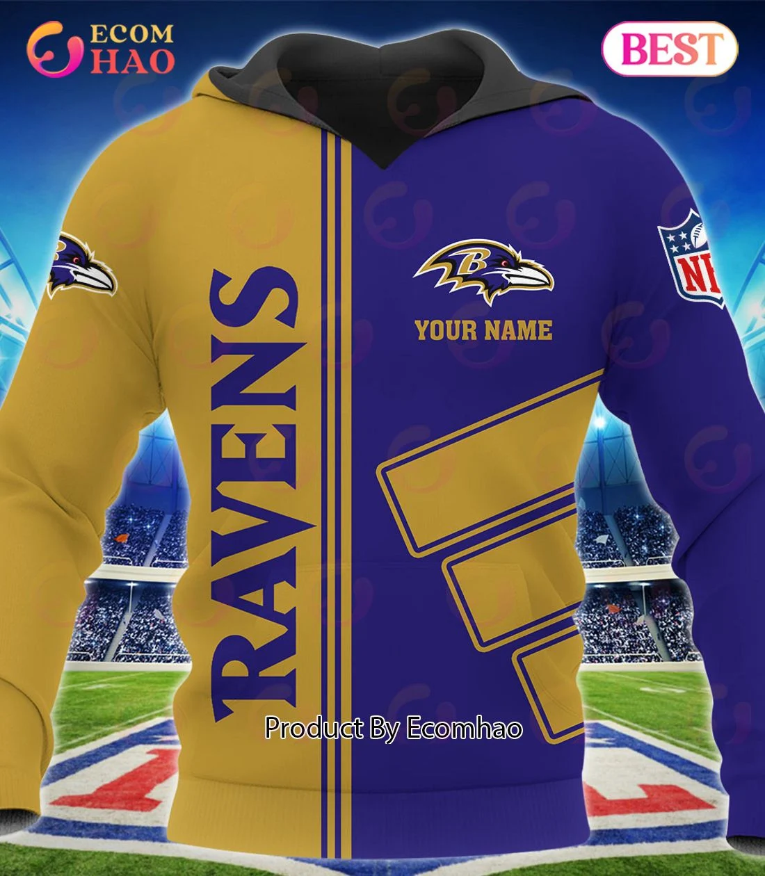 Baltimore Ravens Football Sport 3D Clothings Custom Your Name, Fan Gifts, Zip Hoodie, Man - Women, Warm, Premium Quality HZ0501