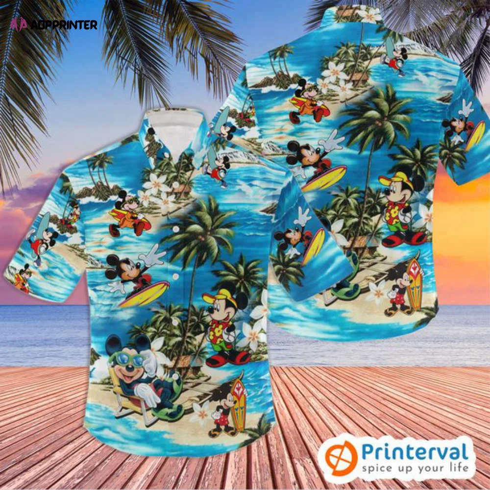 Mickey Mouse Disney Hawaiian Shirt, Summer Button Up Shirt, Summer Beach Trip Family Hawaiian Shirt HW0601