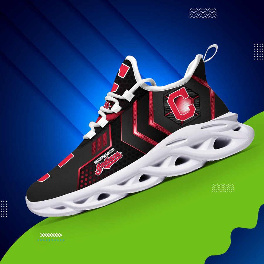 MLB Cleveland Indians Max Soul Shoes V2 Custom for Men Women MS0601