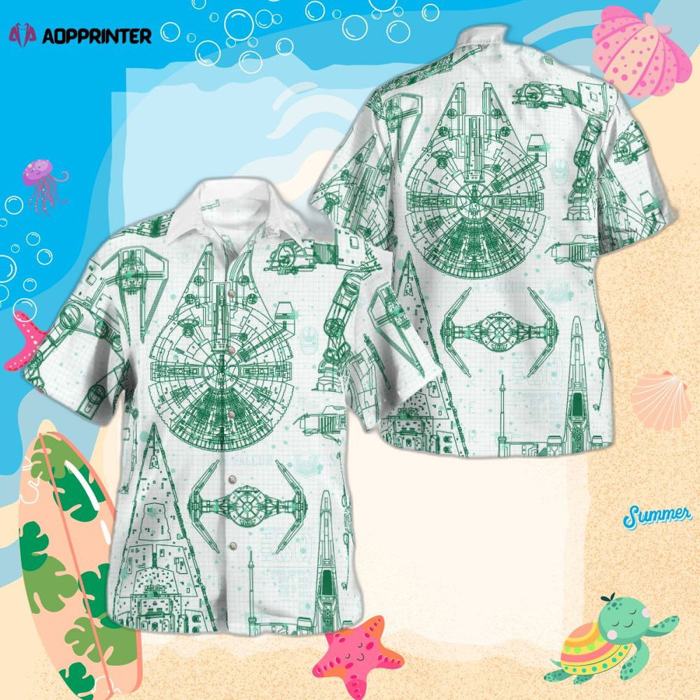 Star Wars Ships Drawing Hawaiian Shirt Summer 2023 Hot HW0601
