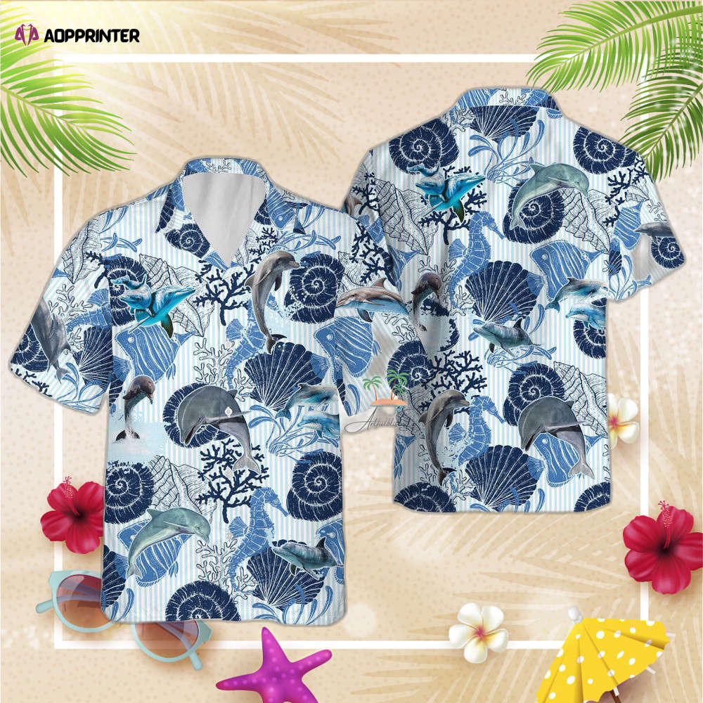 Dolphin Seahorse Hawaiian Shirt, Gift For Men And Women, Seashells Beach Hawaii Shirt HW0601
