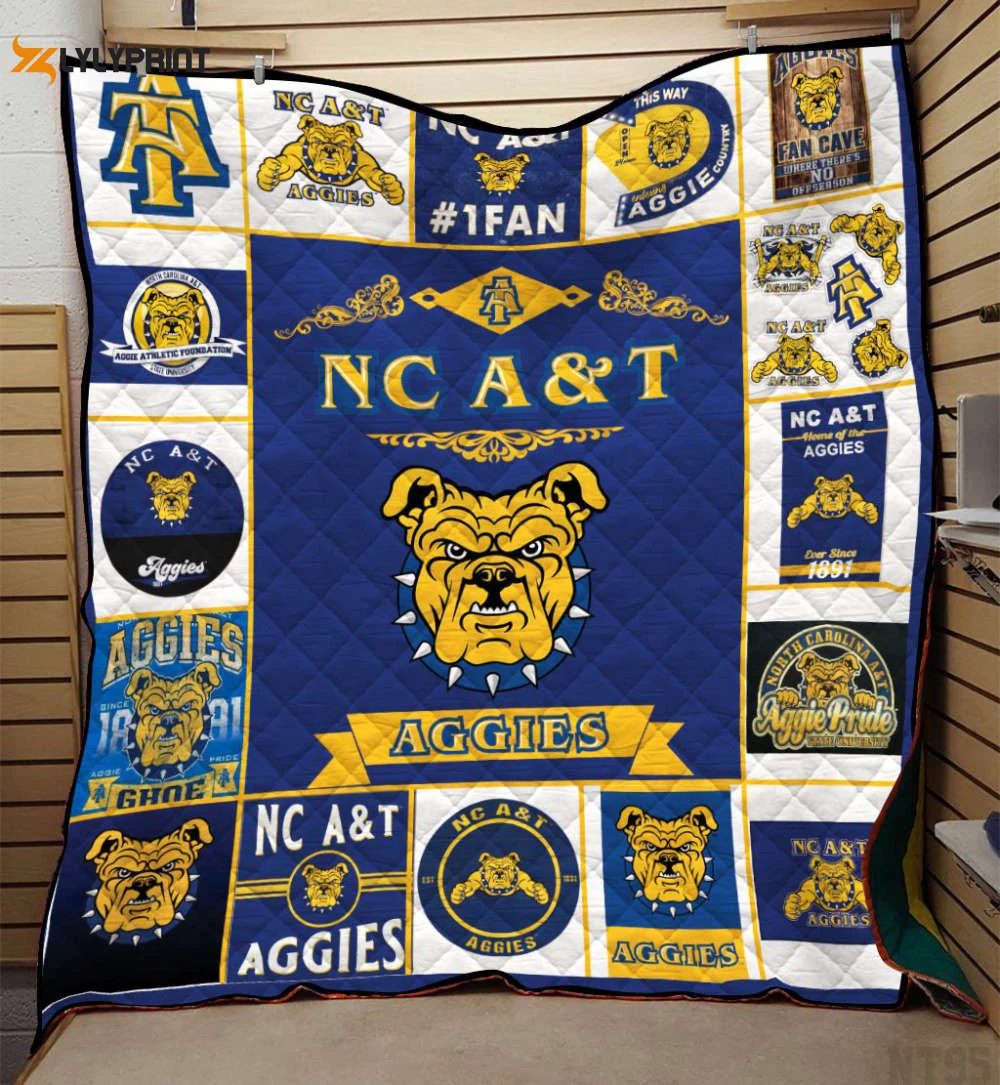 North Carolina A&T Quilt Blanket For Fans Home Decor Gift , Soft Quilt, King Size, All Season Cozy Quilt QB0901
