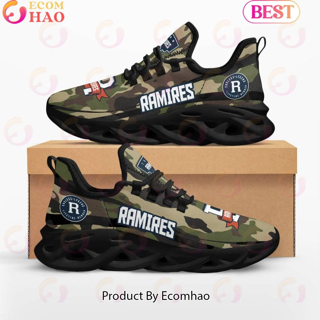 Ramires Endless Legend Lifetime Member Special Camo Military Design Max Soul Shoes, Sneakers  Unisex sneakers MS0601