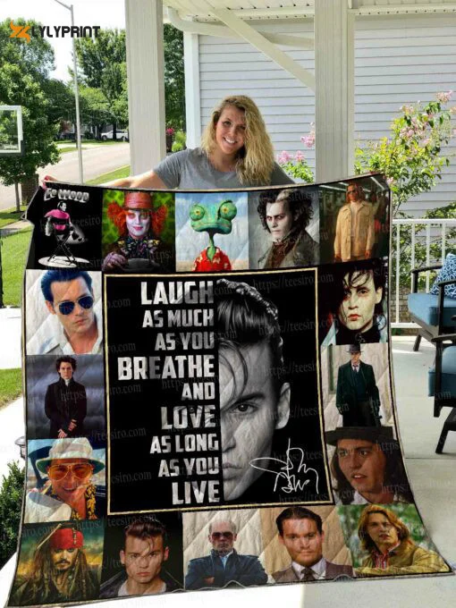 Johnny Depp Quilt Blanket For Fans Home Decor Gift For Fans Home DeGift or Gift ,  Soft Quilt, King Size, All Season Cozy Quilt QB0901