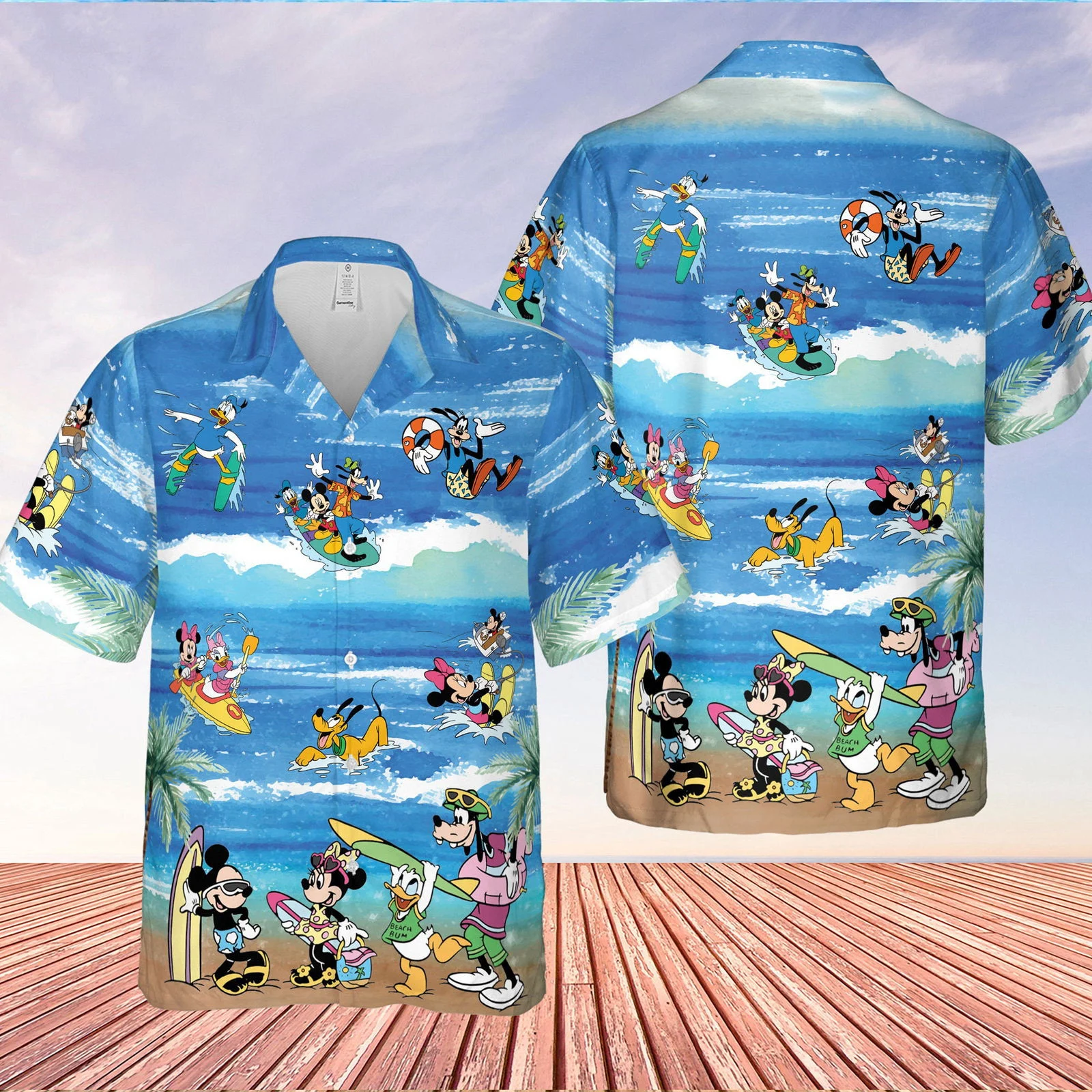 Disney Summer Mickey Minnie Mouse Hawaiian Shirt Tropical 2023 HW0601