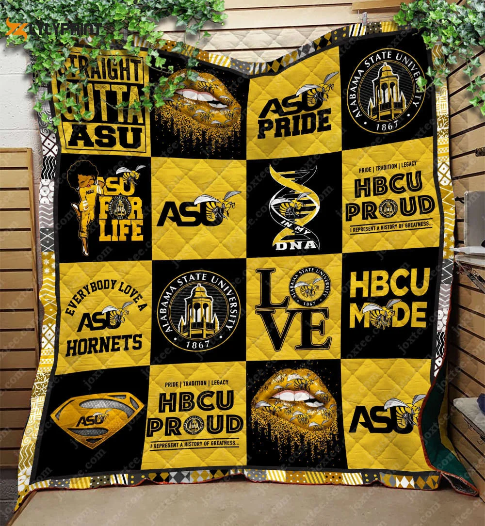 Alabama State Hornets Quilt Blanket Home Decor Gift , Soft Quilt, King Size, All Season Cozy Quilt QB0901