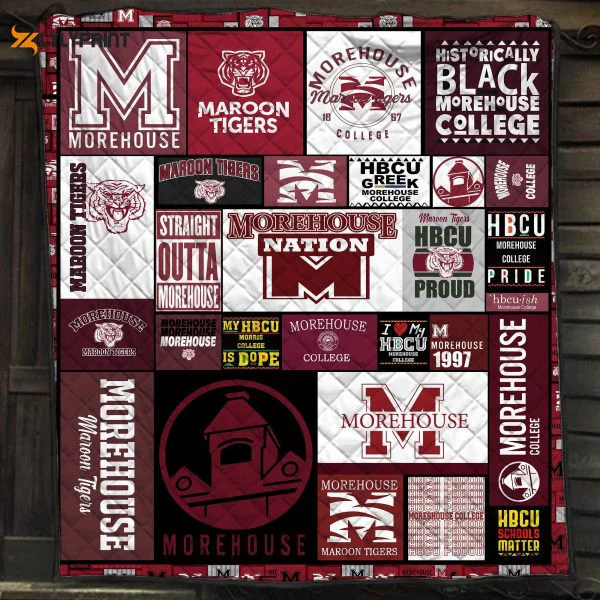 Morehouse College Maroon Tigers Quilt Blanket For Fans Home Decor Gift , Soft Quilt, King Size, All Season Cozy Quilt QB0901