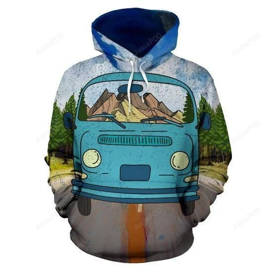 Camping Bus Van 3D All Over Printed Hoodie, Zip- Up Hoodie HZ0501