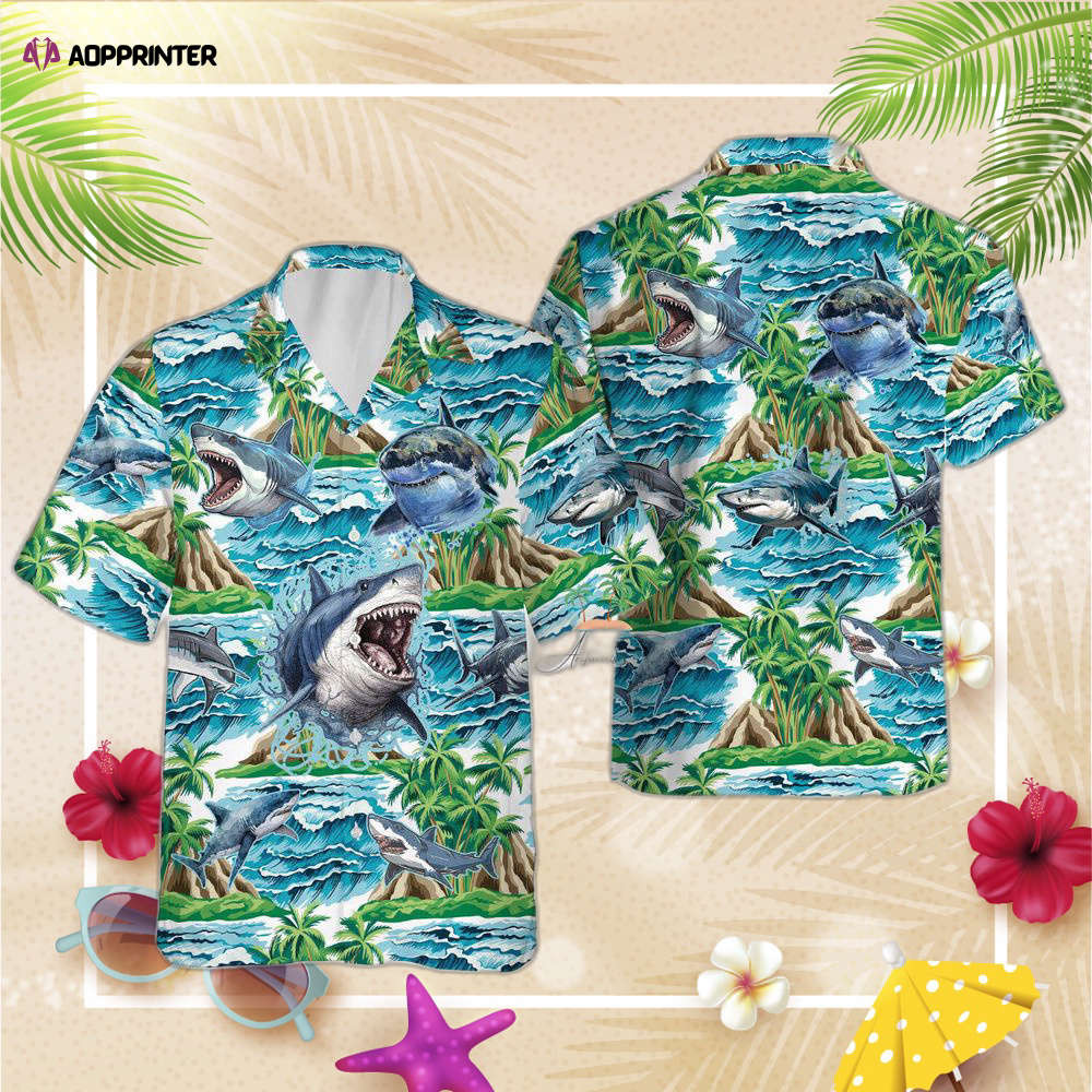 Shark Hawaiian Shirt, Gift For Men And Women, Beach Party Shark Aloha Hawaii Shirt HW0601