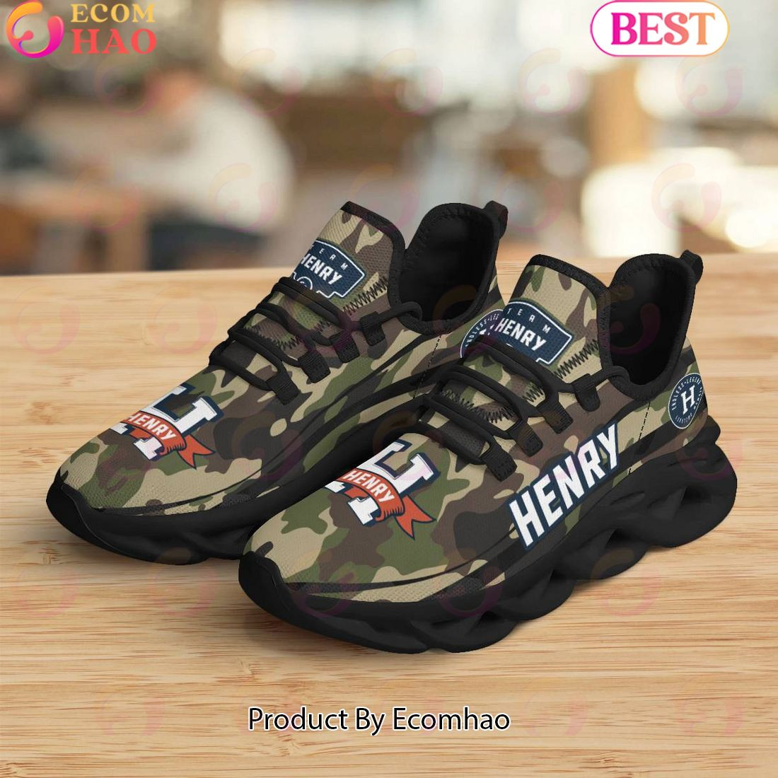 Henry Endless Legend Lifetime Member Special Camo Military Design Max Soul Shoes, Sneakers  Unisex sneakers MS0601