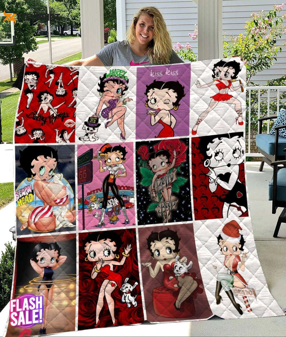 Betty Boop 2 Quilt Blanket For Fans Home Decor Gift , Soft Quilt, King Size, All Season Cozy Quilt QB0901