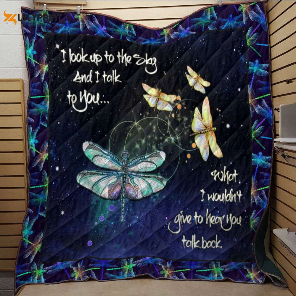 Dragonfly Look At To The Sky 3D Customized Quilt , Soft Quilt, King Size, All Season Cozy Quilt QB0901