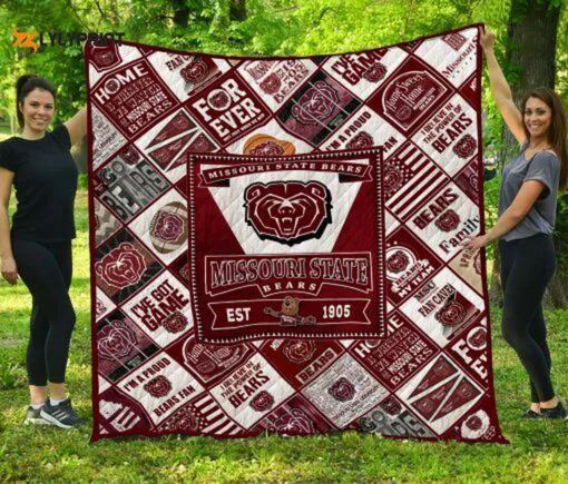 Missouri State Bears Quilt Blanket For Fans Home Decor Gift , Soft Quilt, King Size, All Season Cozy Quilt QB0901