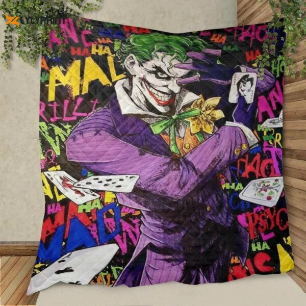 Joker Multi-colored Cards Christmas Gifts Lover Quilt Blanket Gift For Home Decor ,  Soft Quilt, King Size, All Season Cozy Quilt QB0901
