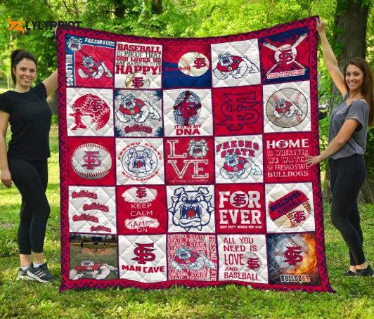 Fresno State Bulldogs Quilt Blanket For Fans Home Decor Gift ,  Soft Quilt, King Size, All Season Cozy Quilt QB0901