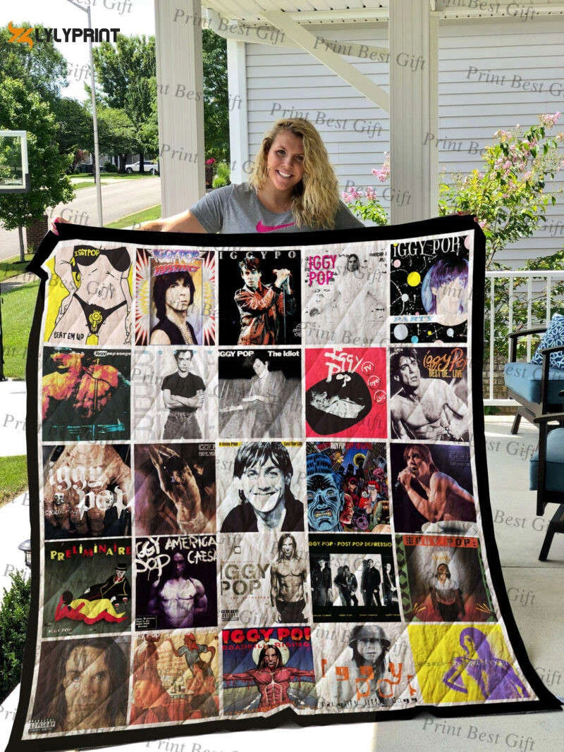Iggy Pop Albums Cover Poster Quilt Blanket For Fans Home Decor Gift Ver 2 ,  Soft Quilt, King Size, All Season Cozy Quilt QB0901