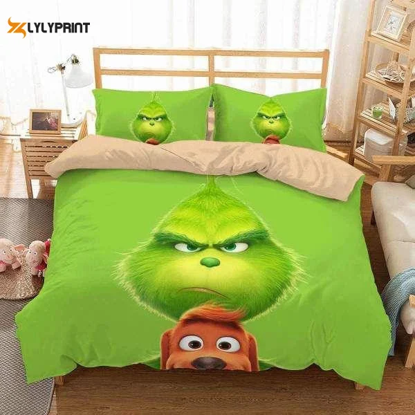 The Grinch Stole Christmas 3 Duvet Quilt Bedding Set , Soft Quilt, King Size, All Season Cozy Quilt QB0901