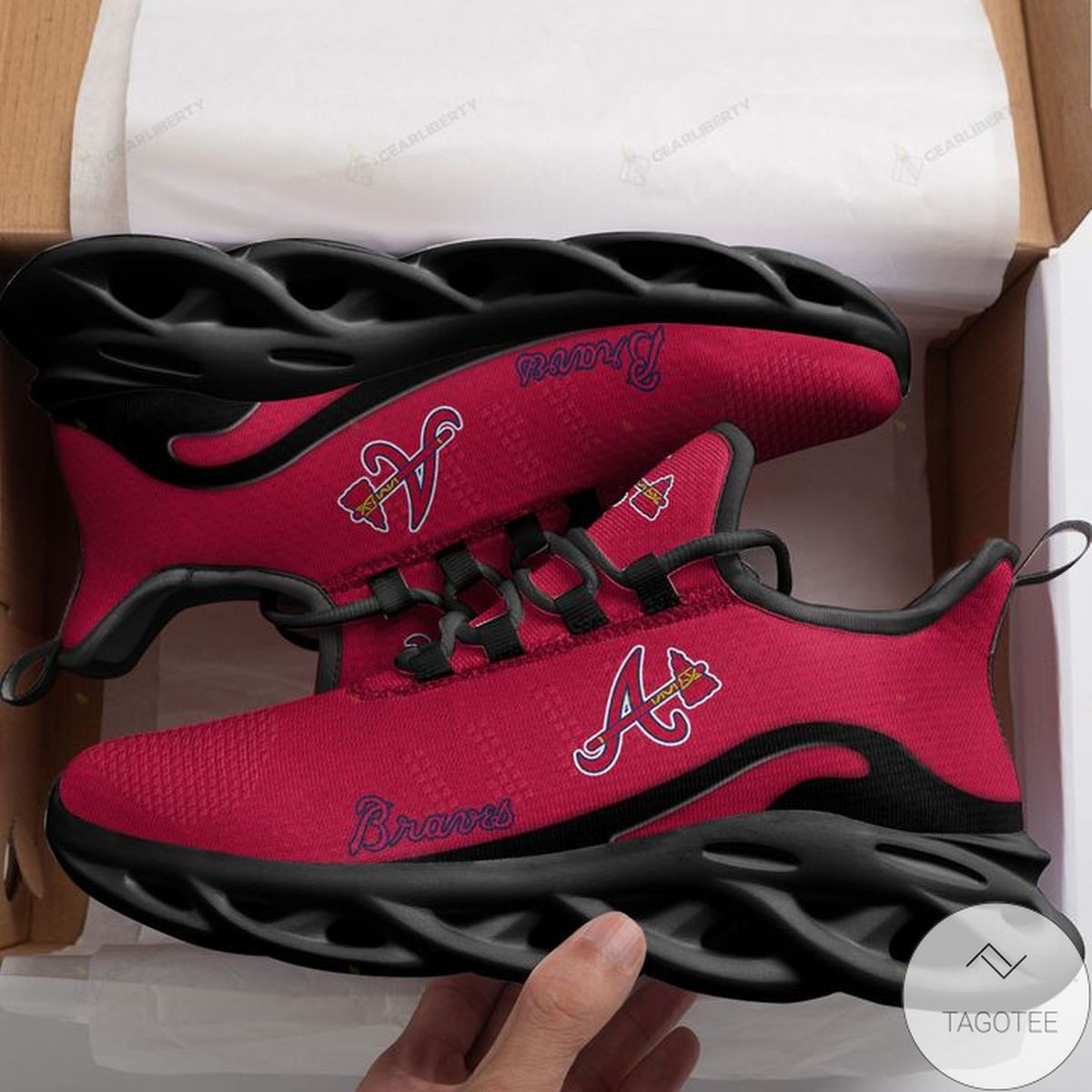 MLB Atlanta Braves Red Max Soul Shoes Unisex Women Men MS0601
