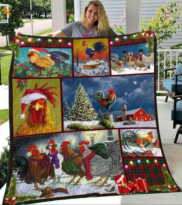 Chicken Noel Chicken Awesome 3D Customized Quilt , Soft Quilt, King Size, All Season Cozy Quilt QB0901