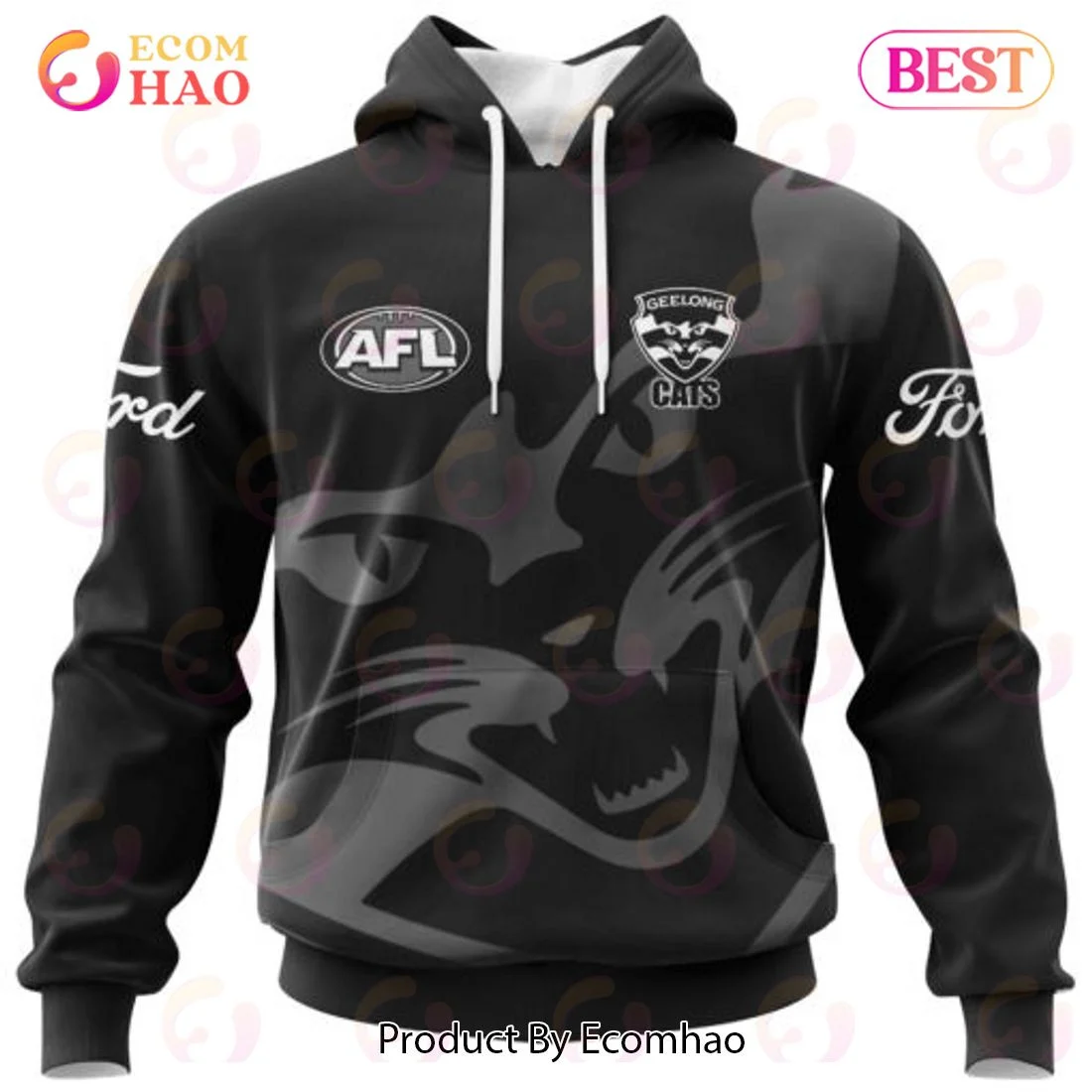 AFL Geelong Cats Special Monochrome Design 3D Hoodie, Zip Hoodie, Man - Women, Warm, Premium Quality HZ0501