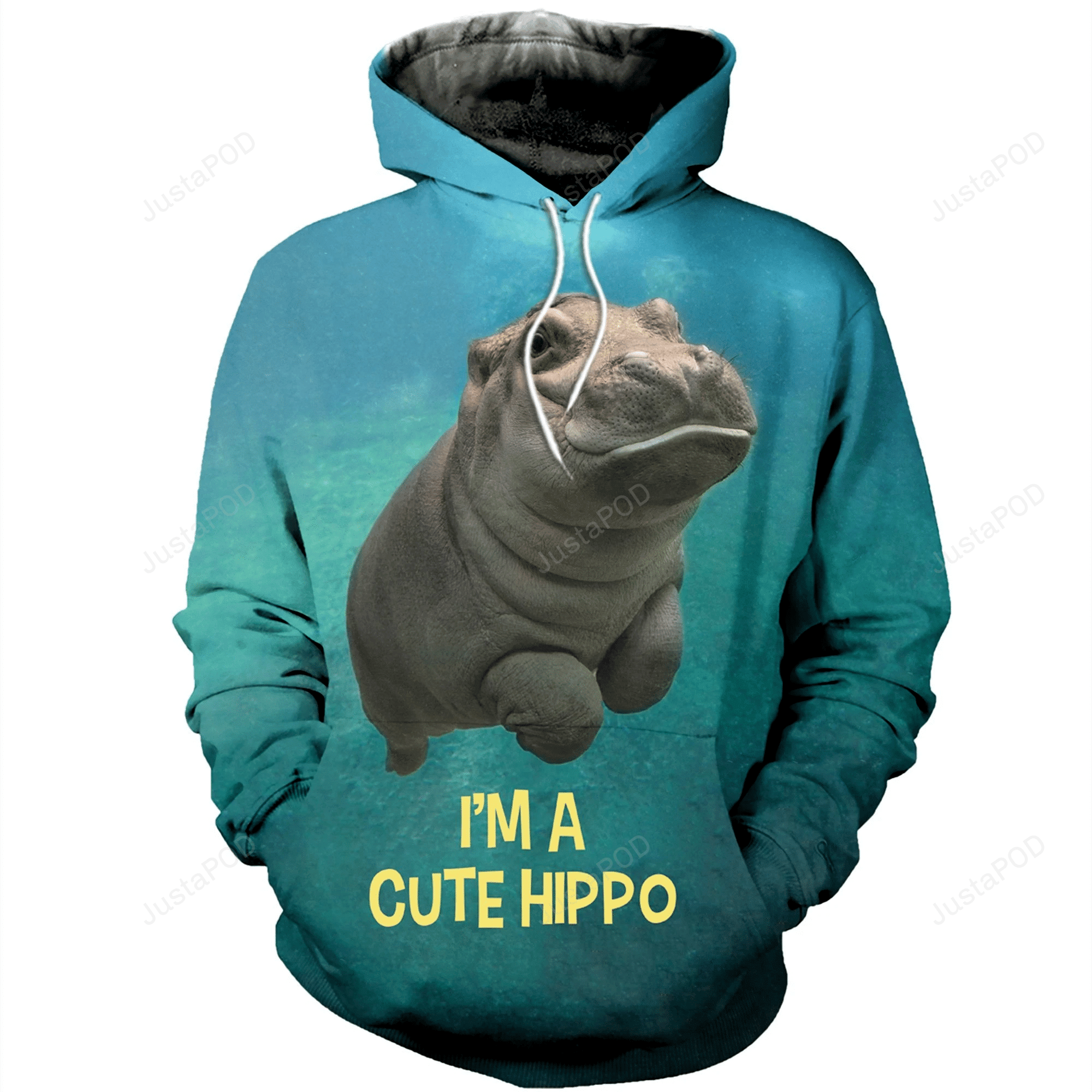 Cute Hippo 3D All Over Printed Hoodie, Zip- Up Hoodie HZ0501