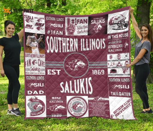 Southern Illinois Salukis Quilt Blanket For Fans Home Decor Gift ,  Soft Quilt, King Size, All Season Cozy Quilt QB0901