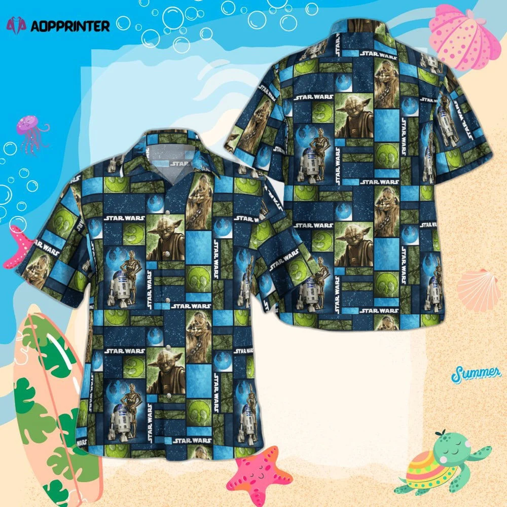 Star Wars Yoda C3p0 And R2d2 Hawaiian Shirt Summer 2023 Hot HW0601