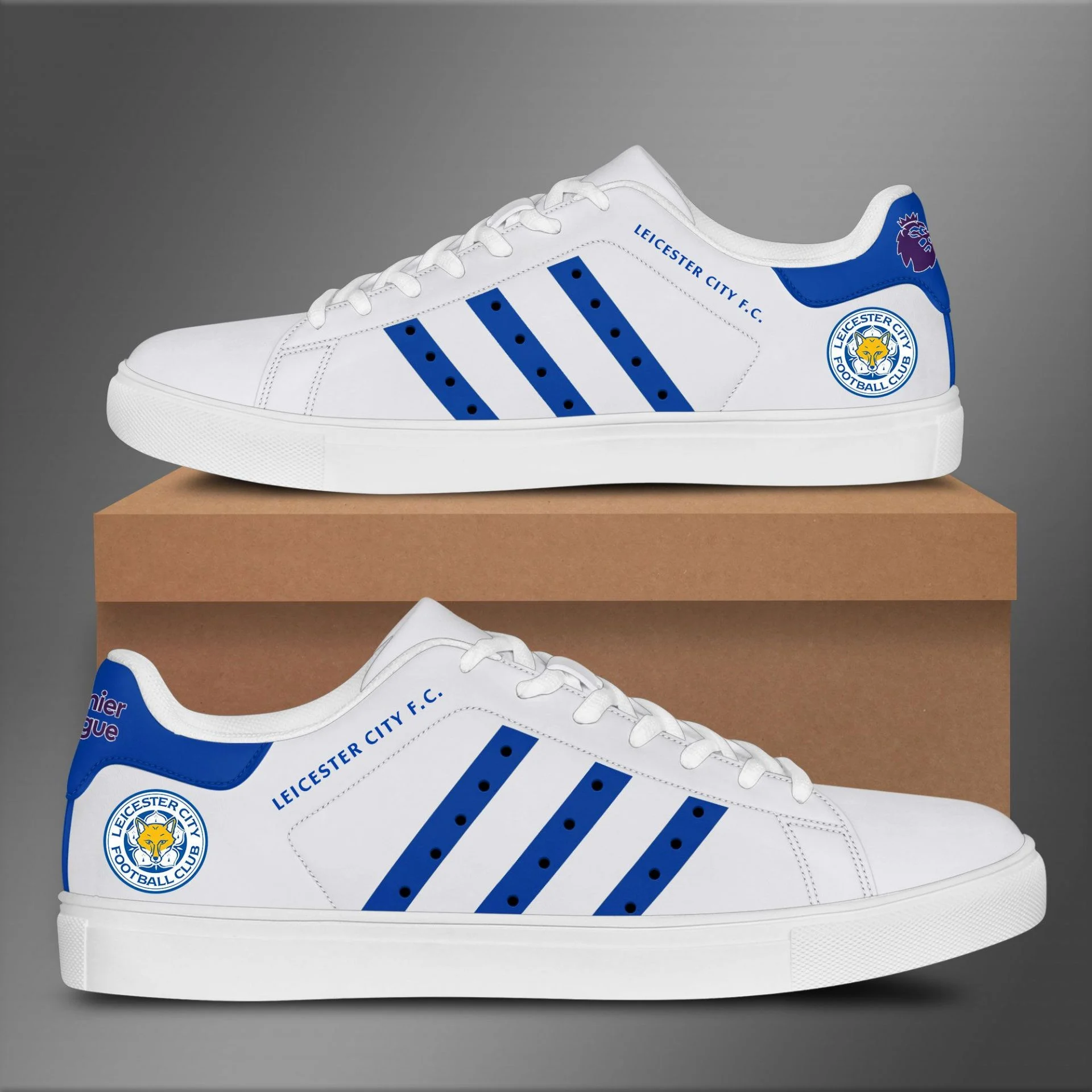 Leicester City FC White Stan Smith Shoes Men Women, Trendy Style Sneakers ST0801