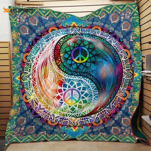 Hippie Colorful 3D Customized Quilt Blanket For Fans Home Decor Gift ,  Soft Quilt, King Size, All Season Cozy Quilt QB0901