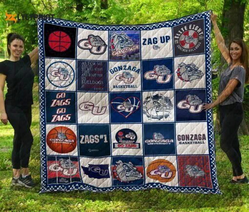 Gonzaga Bulldogs 2 Quilt Blanket For Fans Home Decor Gift ,  Soft Quilt, King Size, All Season Cozy Quilt QB0901