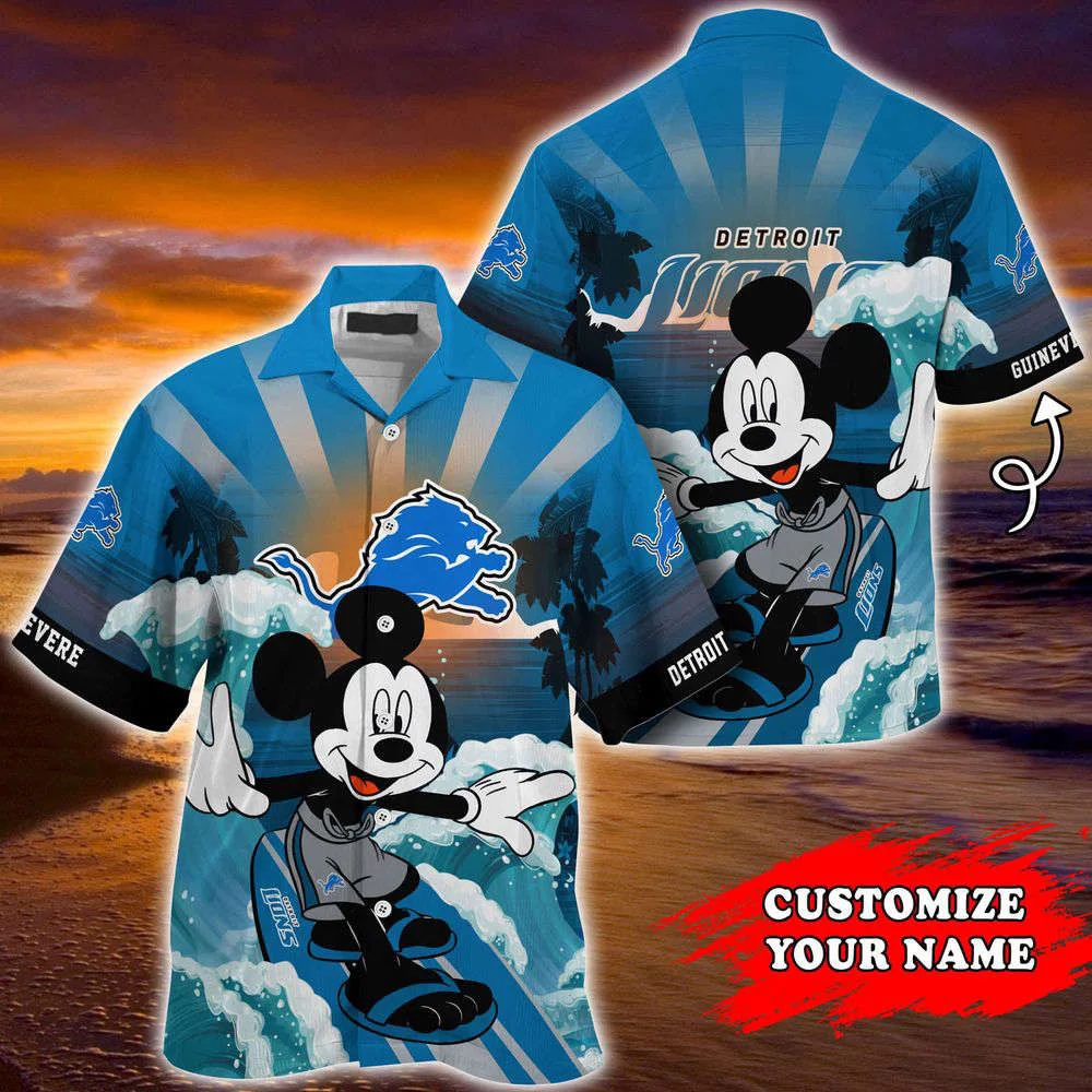 Detroit Lions NFL-Summer Customized Hawaii Shirt For Sports Fans HW0601