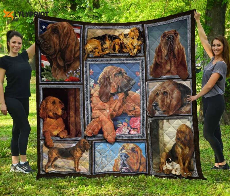 Bloodhound 3D Quilt Blanket For Fans Home Decor Gift ,  Soft Quilt, King Size, All Season Cozy Quilt QB0901
