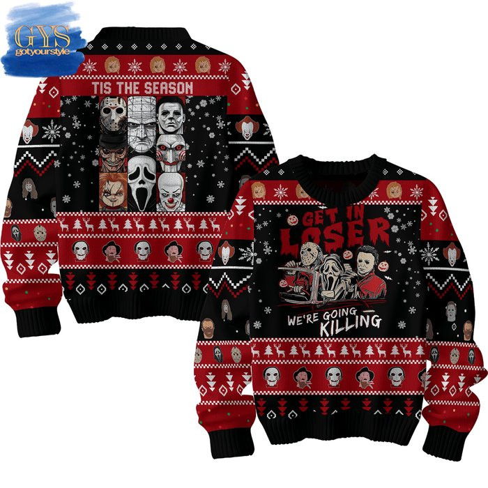 Horror Movies Tis The Season Ugly Sweater , Cozy Soft Unisex Pullover SW0601