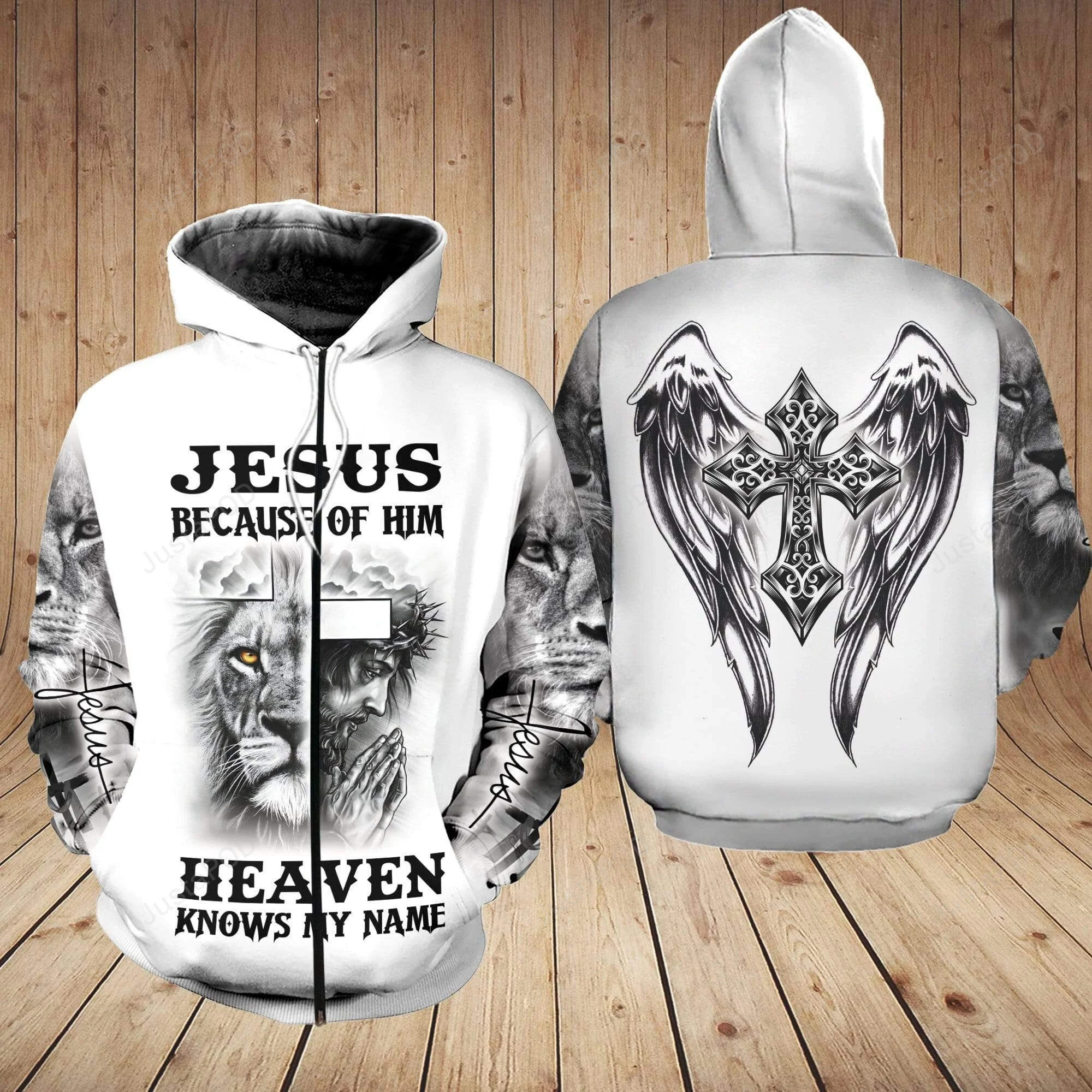 Jesus Because Of Him Heaven Knows My Name 3D All Print Hoodie, Zip- Up Hoodie HZ0501