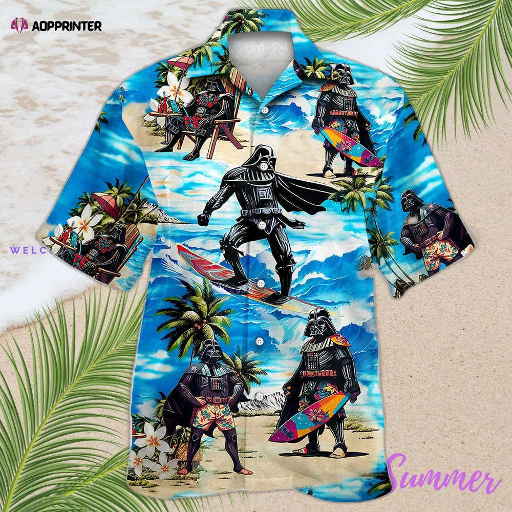 Darth Vader Star Wars Surfing Hawaiian Shirt Shorts Summer 2023 Hot HW0601