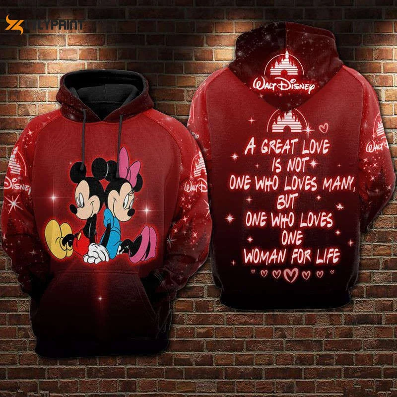 A Great Love Is Not One Who Love Many – Mickey Minnie Over Print 3d Hoodie Zip Hoodie HZ0501